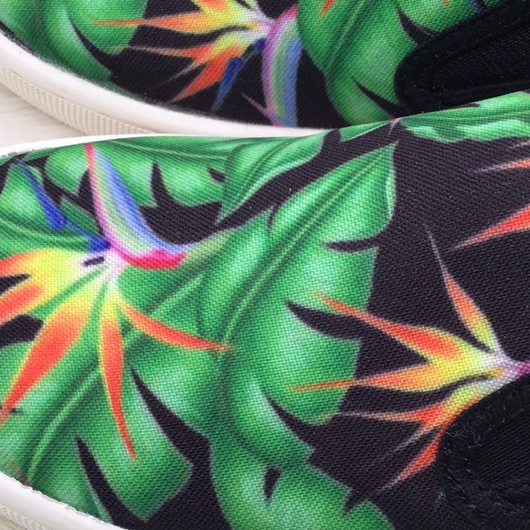 🟡👟2/$12+Discount Ship! Loudmouth Sam Bora Bora Green Slip-On Canvas Shoe - Picture 2 of 7